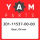 2D1-11537-00-00 Yamaha Gear, driven 2D1115370000, New Genuine OEM Part 2D1-11537-00-00 Yamaha Gear, driven 2D1115370000, New Genuine OEM Part